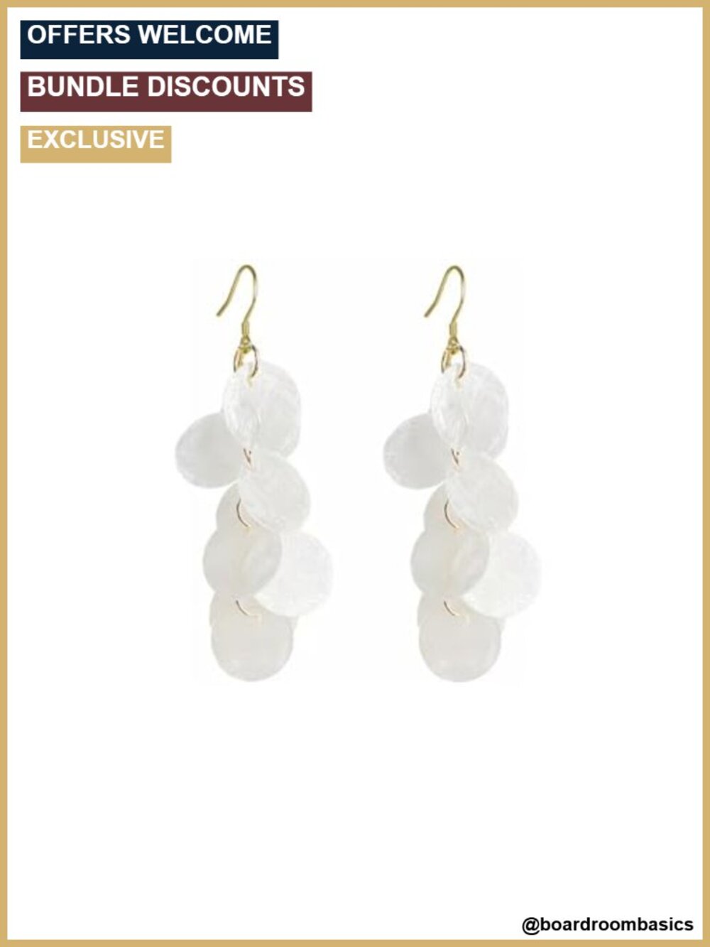 Shell Cluster Dangle Drop Earrings Women Handmade Boho Statement Lightweight